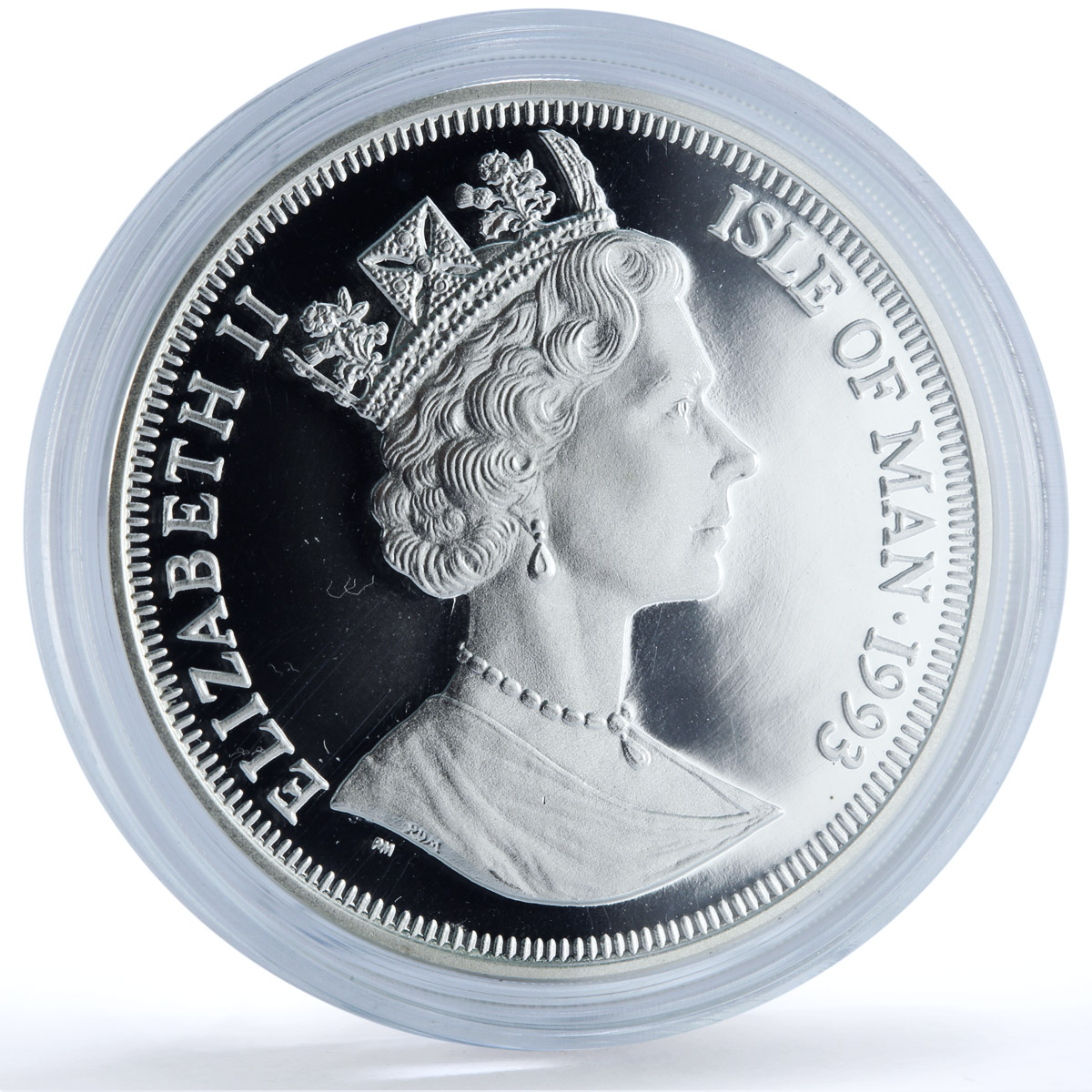 Isle of Man 1 crown Diplodocus KM-358a Preserve Planet Dinosaur silver coin 1993