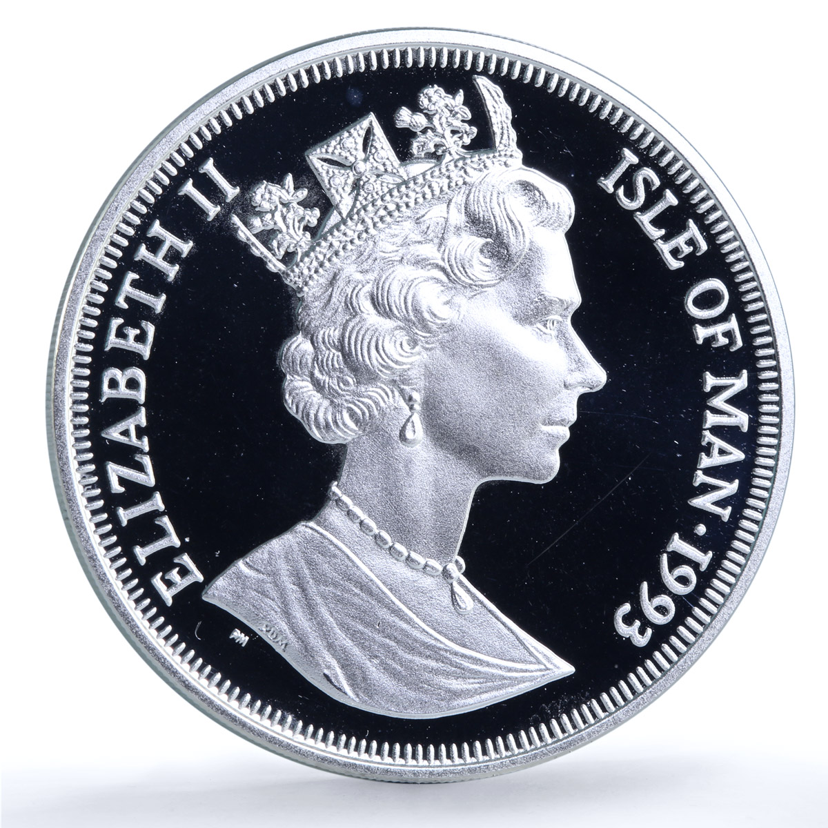 Isle of Man 1 crown Diplodocus KM-358a Preserve Planet Dinosaur silver coin 1993