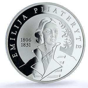 Lithuania 50 litu Emilija Pliateryte KM-151 History proof silver coin 2006
