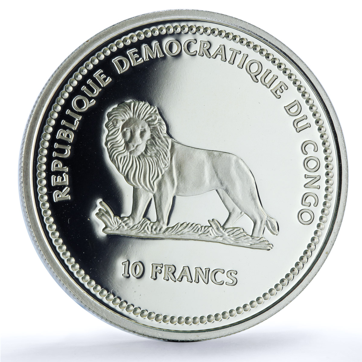 Congo 10 francs Red Butterfly KM-61 Wildlife Protection Fauna silver coin 2002