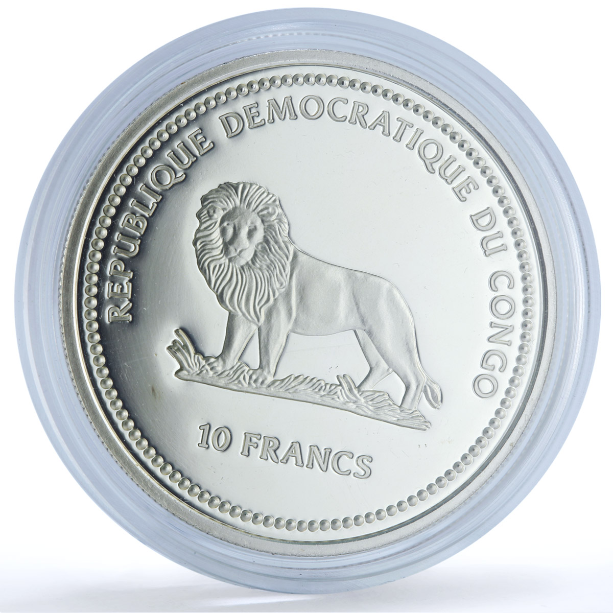 Congo 10 francs Red Butterfly KM-61 Wildlife Protection Fauna silver coin 2002