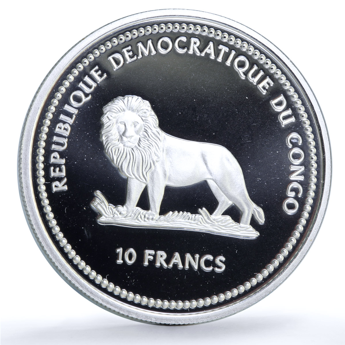 Congo 10 francs Red Butterfly KM-61 Wildlife Protection Fauna silver coin 2002