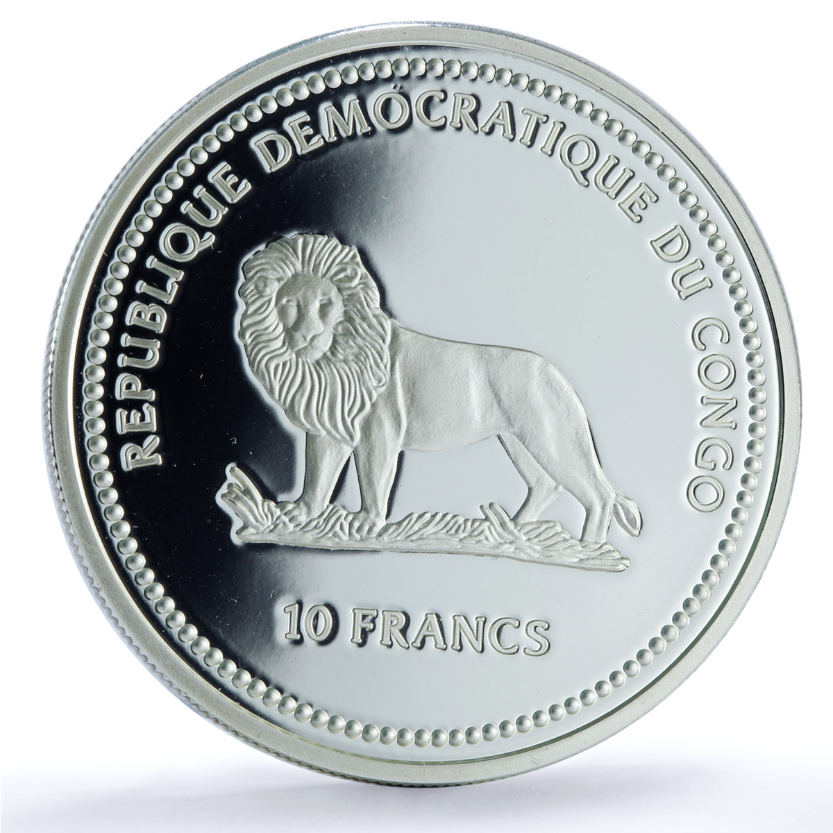 Congo 10 francs Swallowtail Brown Butterfly Wildlife Protection silver coin 2002