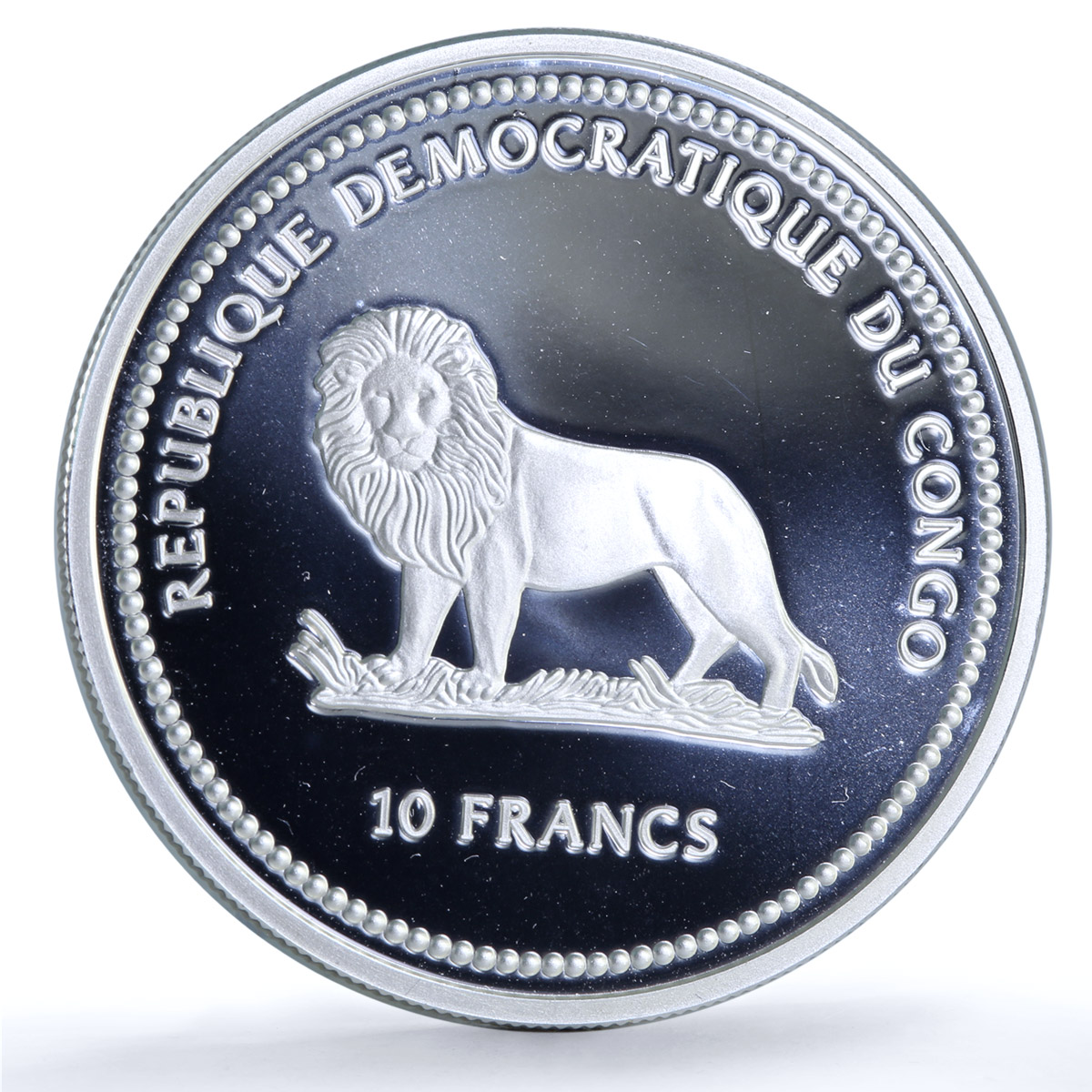 Congo 10 francs Swallowtail Brown Butterfly Wildlife Protection silver coin 2002