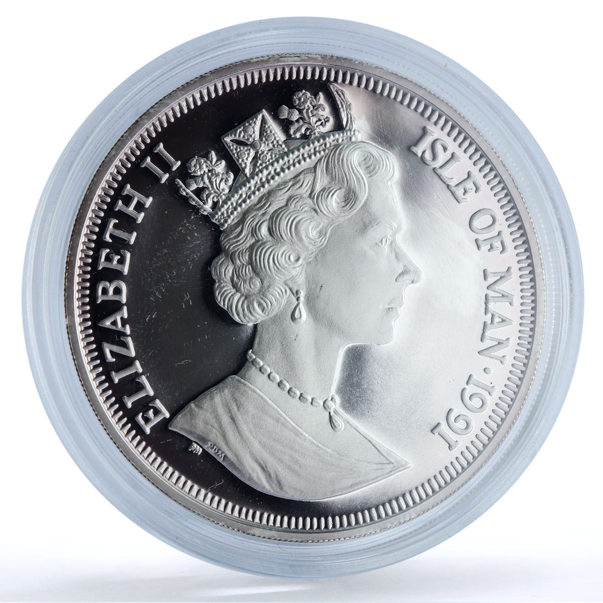 Isle of Man 1 crown Norwegian Forest KM-292a Cat Crowns proof silver coin 1991