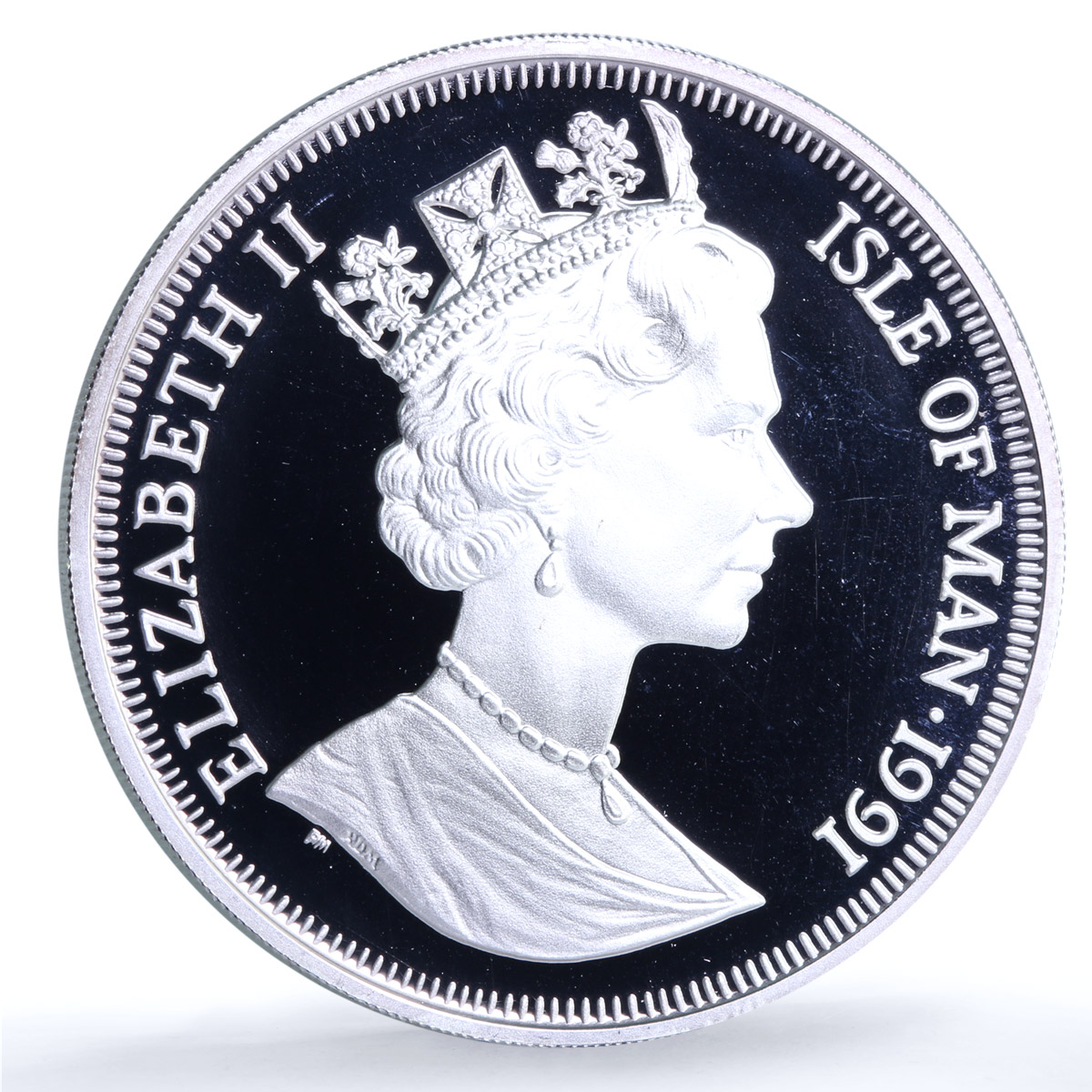 Isle of Man 1 crown Norwegian Forest KM-292a Cat Crowns proof silver coin 1991