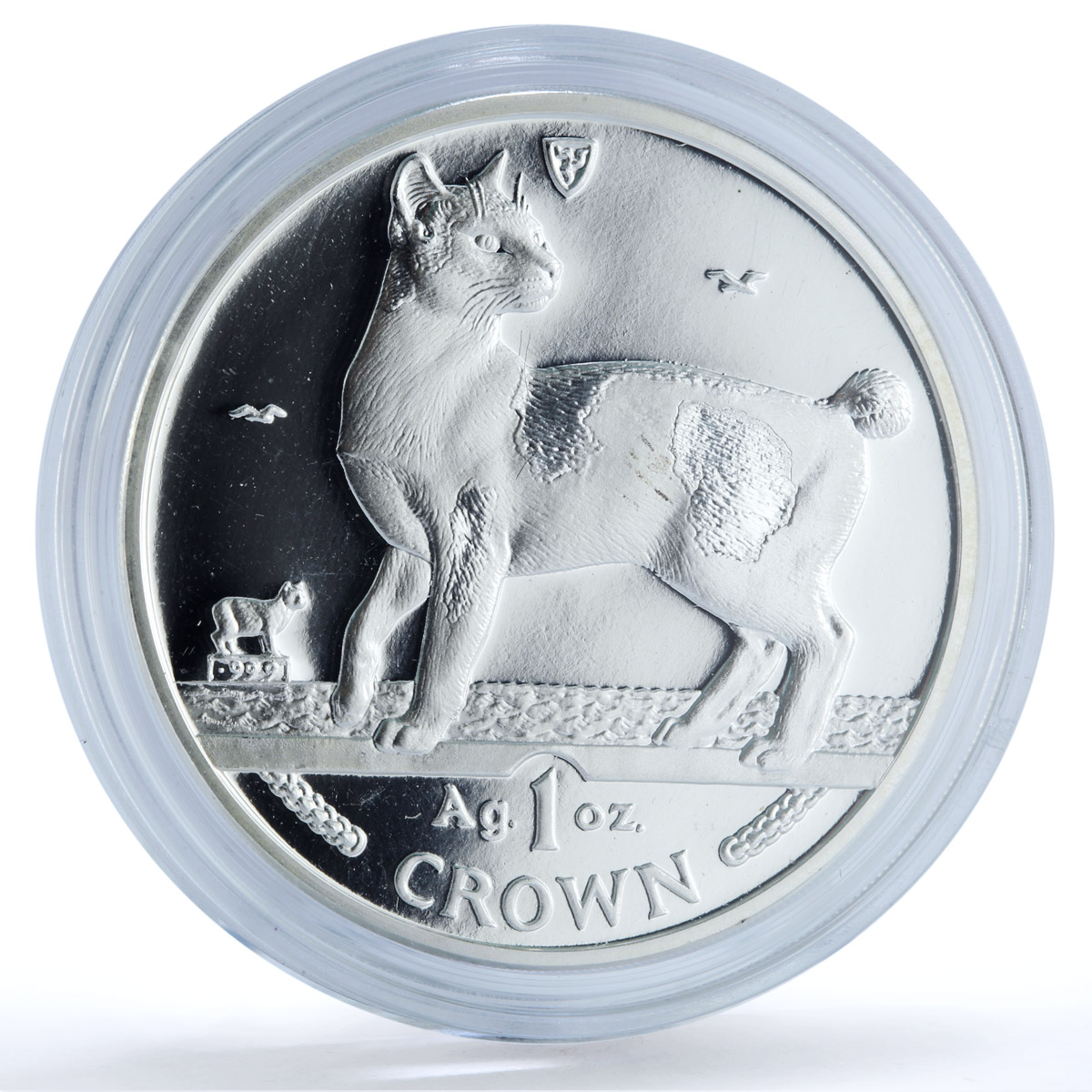Isle of Man 1 crown Japanese Bobtail KM-380a Cat Crowns proof silver coin 1994