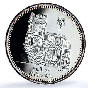 Gibraltar 1 royal Yorkshire Terrier KM-561a Best Friends Dogs silver coin 1997