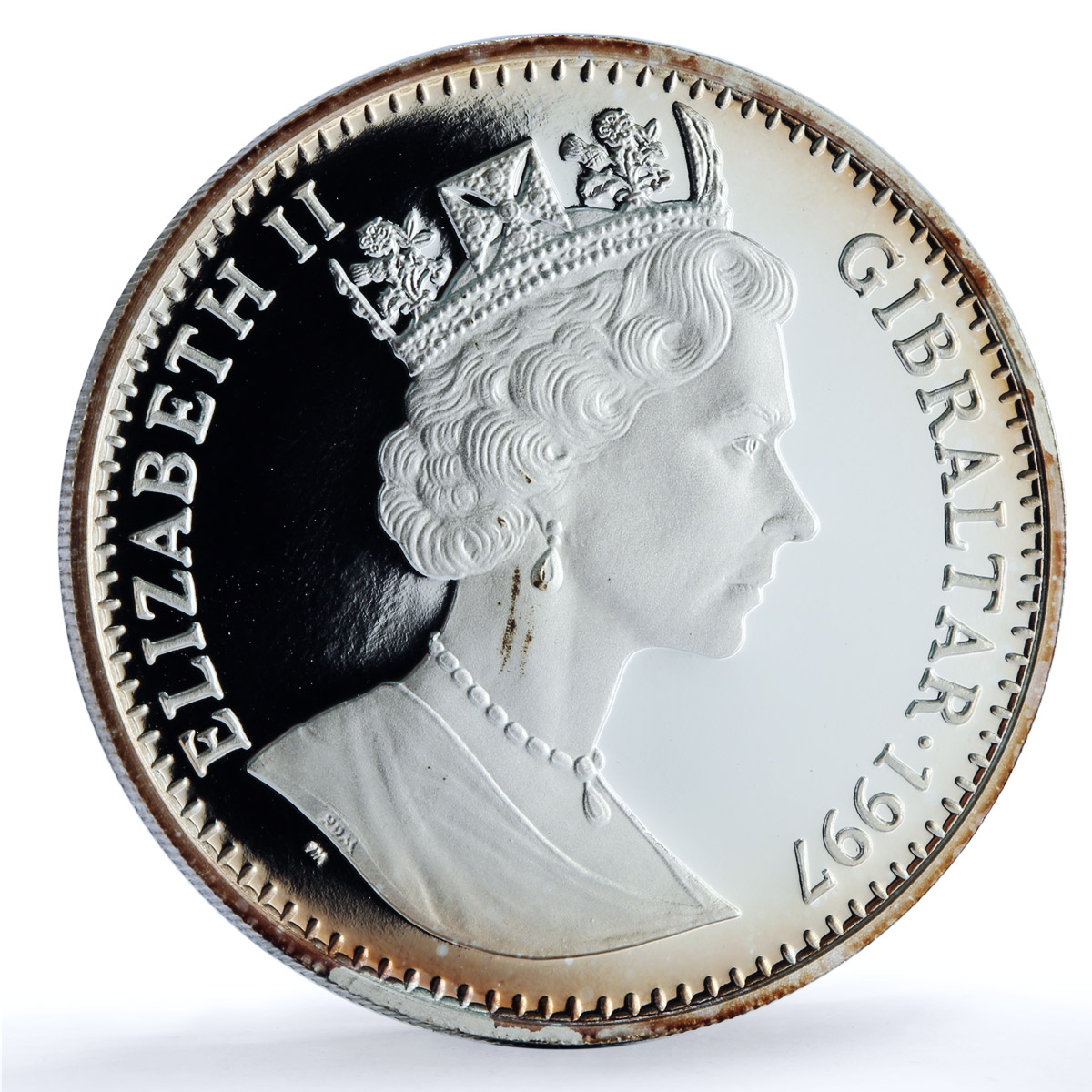 Gibraltar 1 royal Yorkshire Terrier KM-561a Best Friends Dogs silver coin 1997