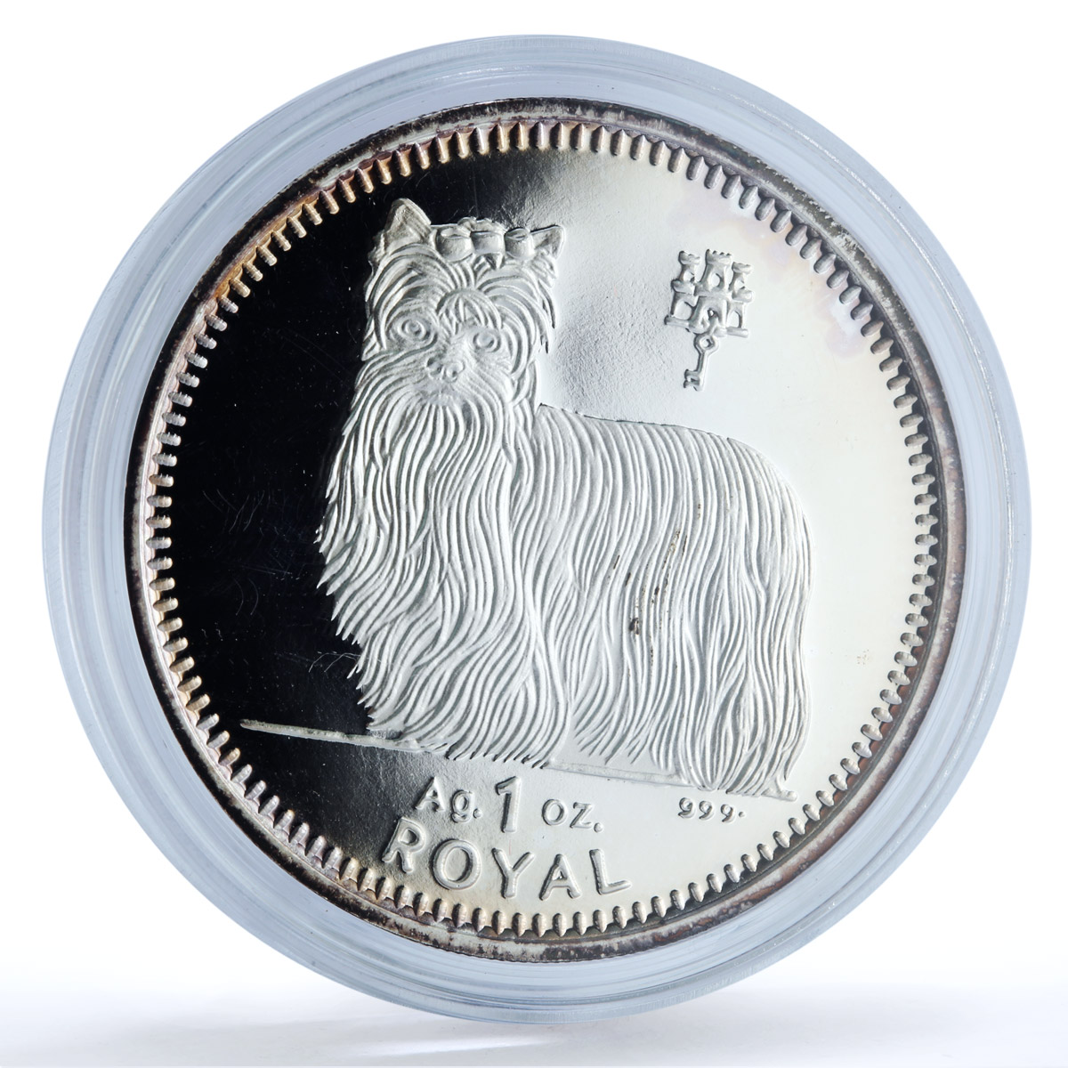 Gibraltar 1 royal Yorkshire Terrier KM-561a Best Friends Dogs silver coin 1997