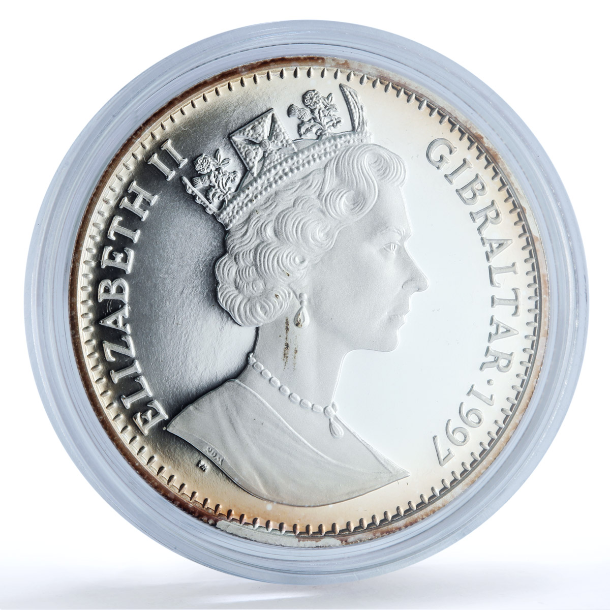 Gibraltar 1 royal Yorkshire Terrier KM-561a Best Friends Dogs silver coin 1997