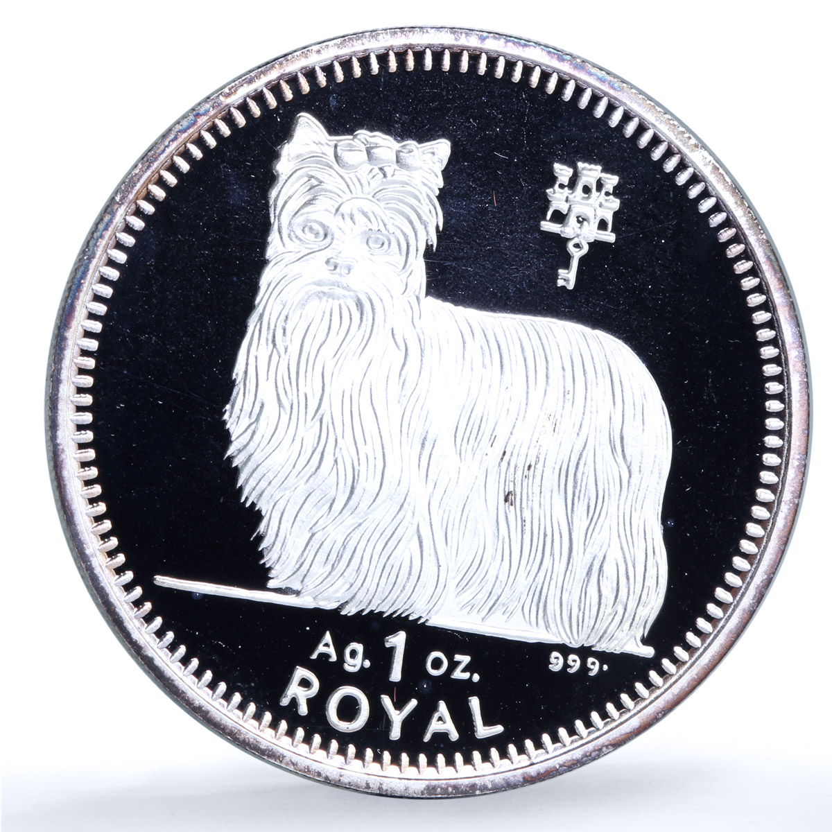 Gibraltar 1 royal Yorkshire Terrier KM-561a Best Friends Dogs silver coin 1997