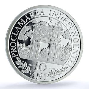 Moldova 100 lei Independence Proclamation KM-16 History proof silver coin 2001