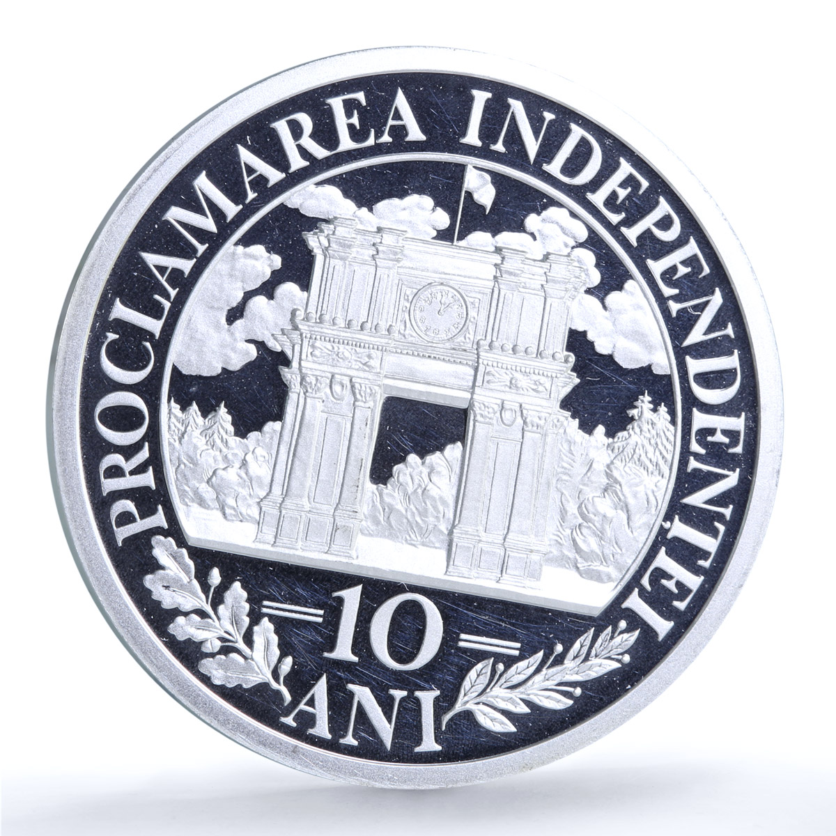 Moldova 100 lei Independence Proclamation KM-16 History proof silver coin 2001