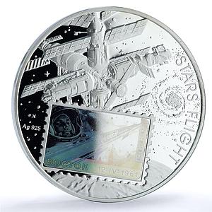 Niue 1 dollar Stars Flight KM-767 Space Mir Station Vostok silver coin 2012