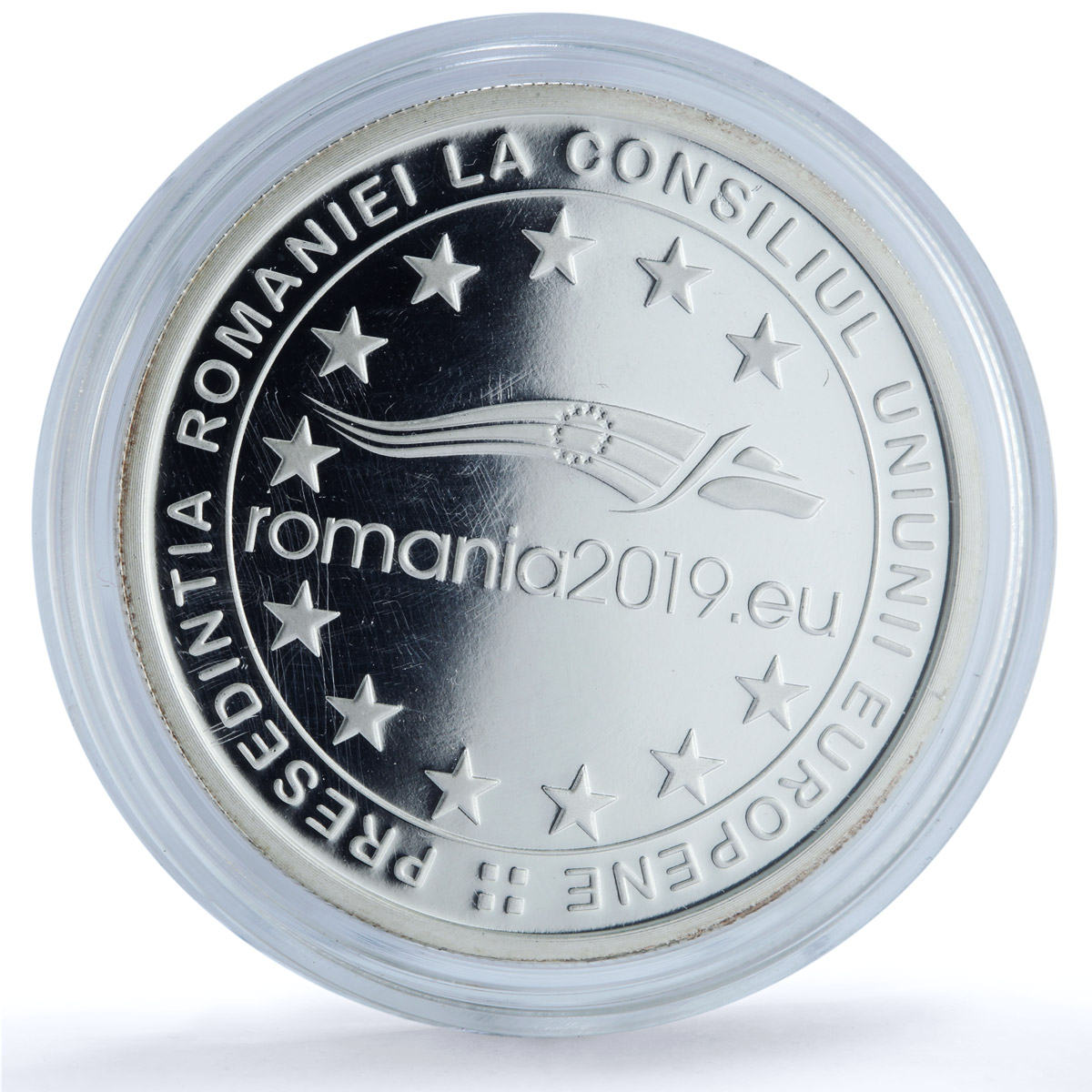 Romania 10 lei Presidency Council European Union KM-464 proof silver coin 2019