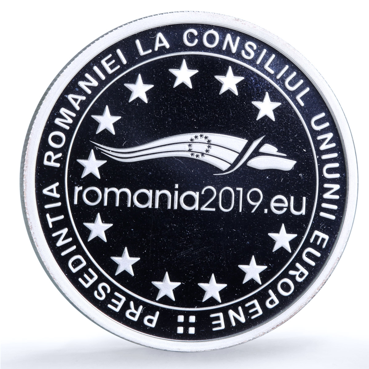 Romania 10 lei Presidency Council European Union KM-464 proof silver coin 2019