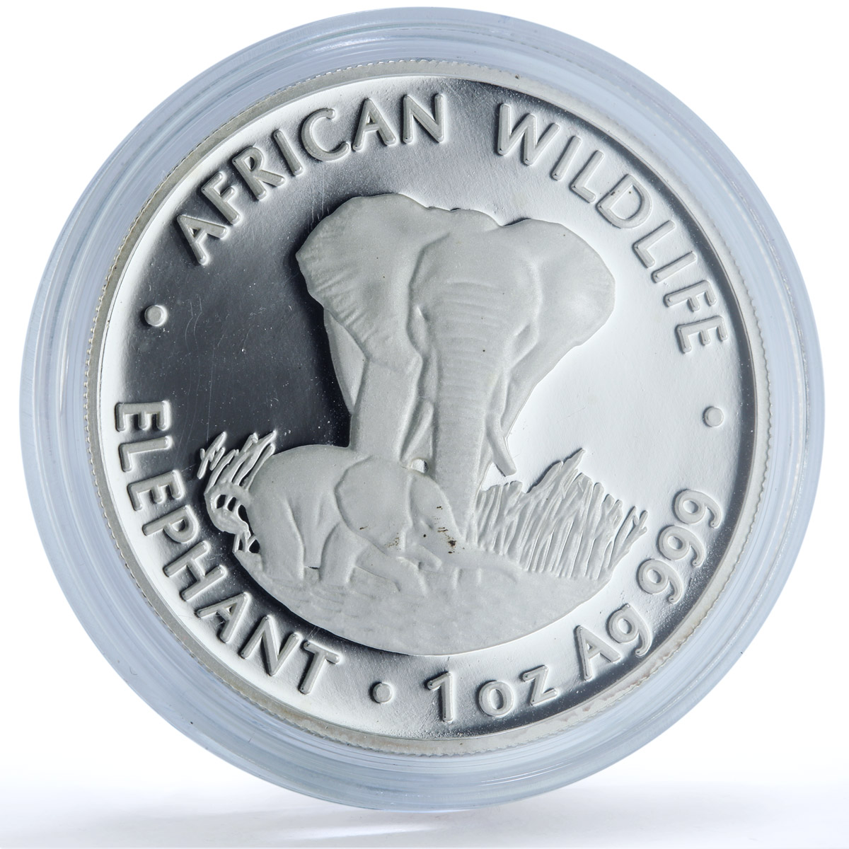 Zambia 5000 kwacha Elephant KM-73 African Wildlife Fauna proof silver coin 1999