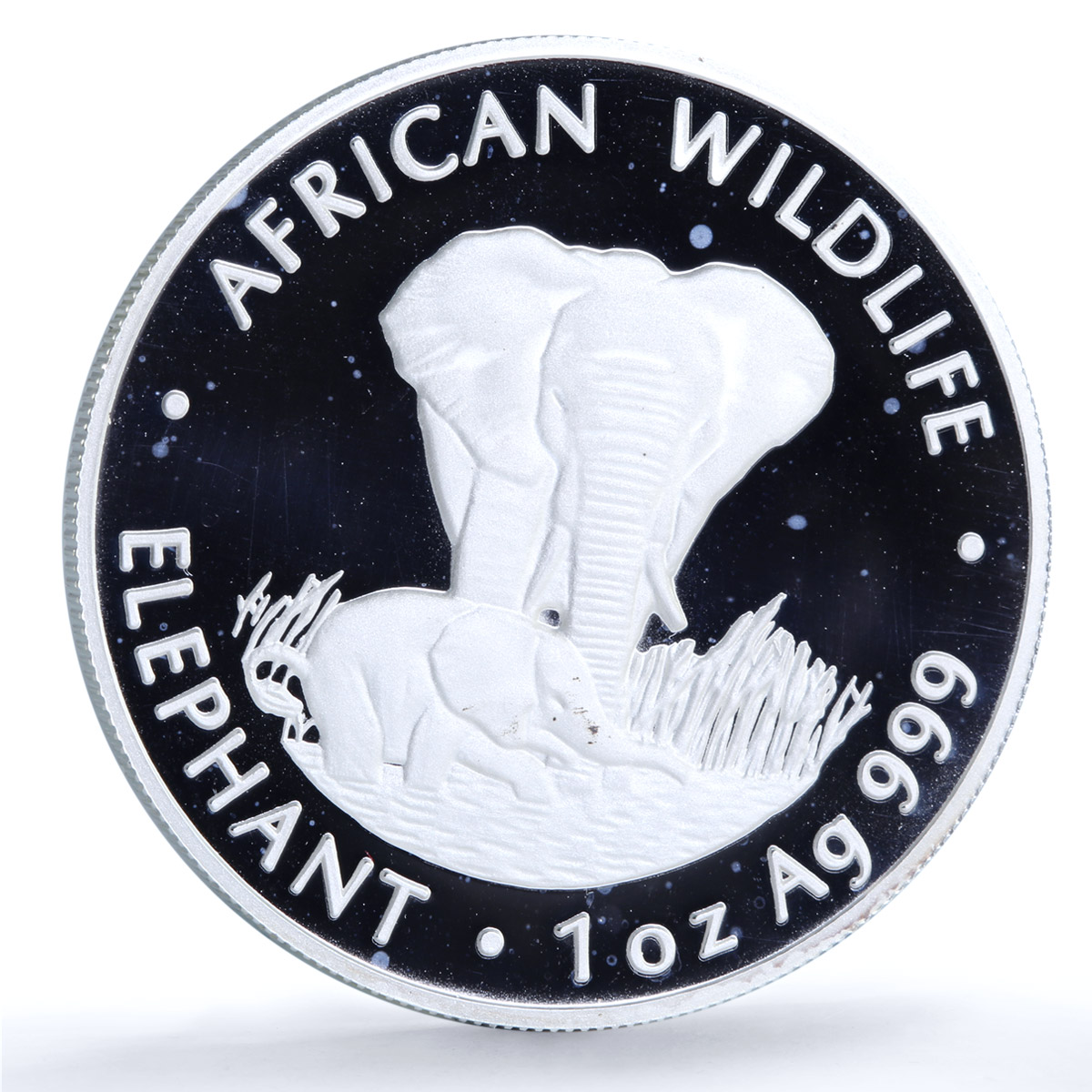 Zambia 5000 kwacha Elephant KM-73 African Wildlife Fauna proof silver coin 1999