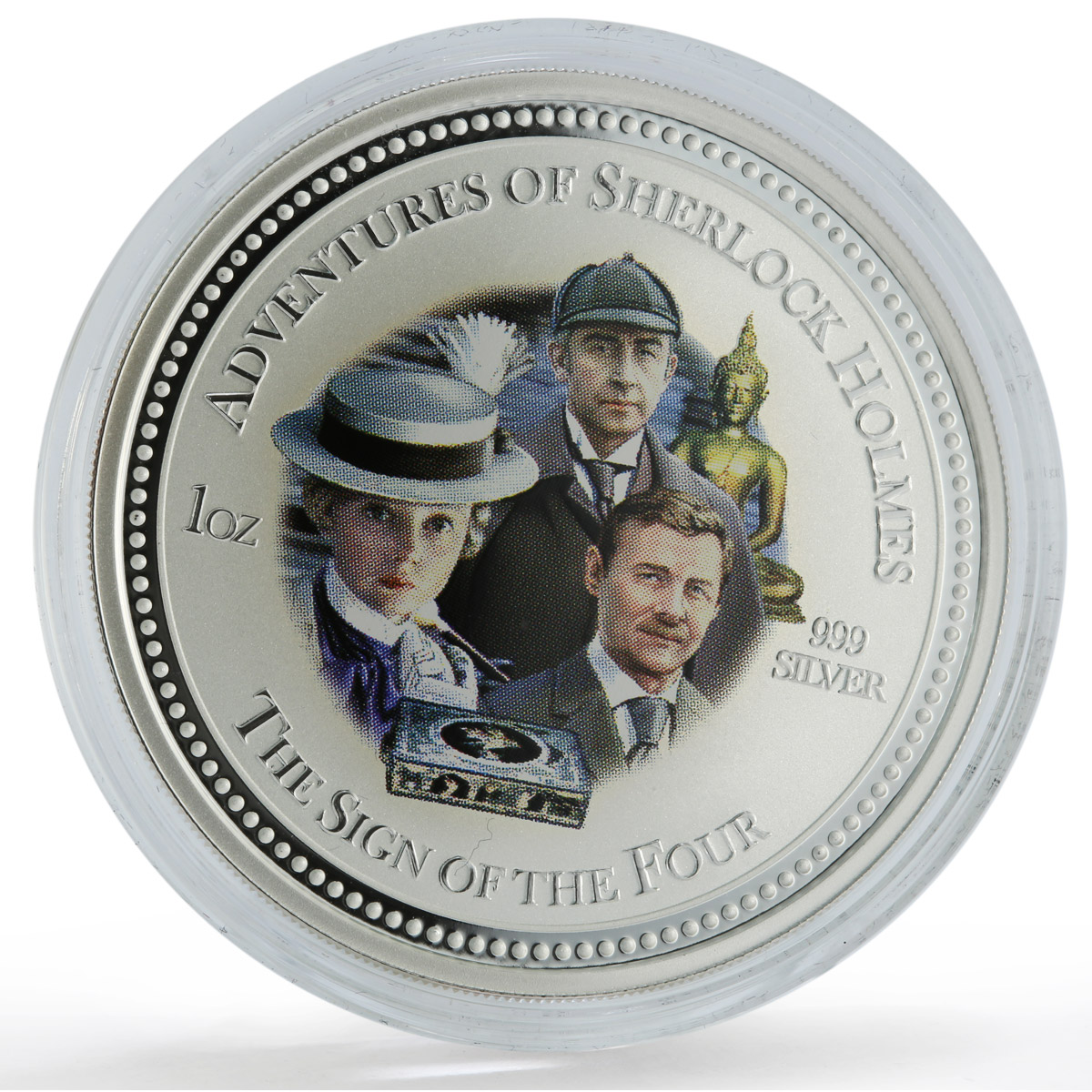 Cook Islands 2 dollars x 4 Set Sherlock Holmes Adventures silver coins 2007