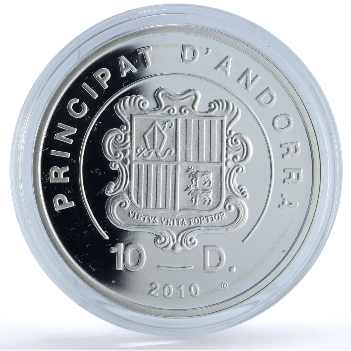 Andorra 10 diners Saint Christopher KM-284 Holy Helpers proof silver coin 2010