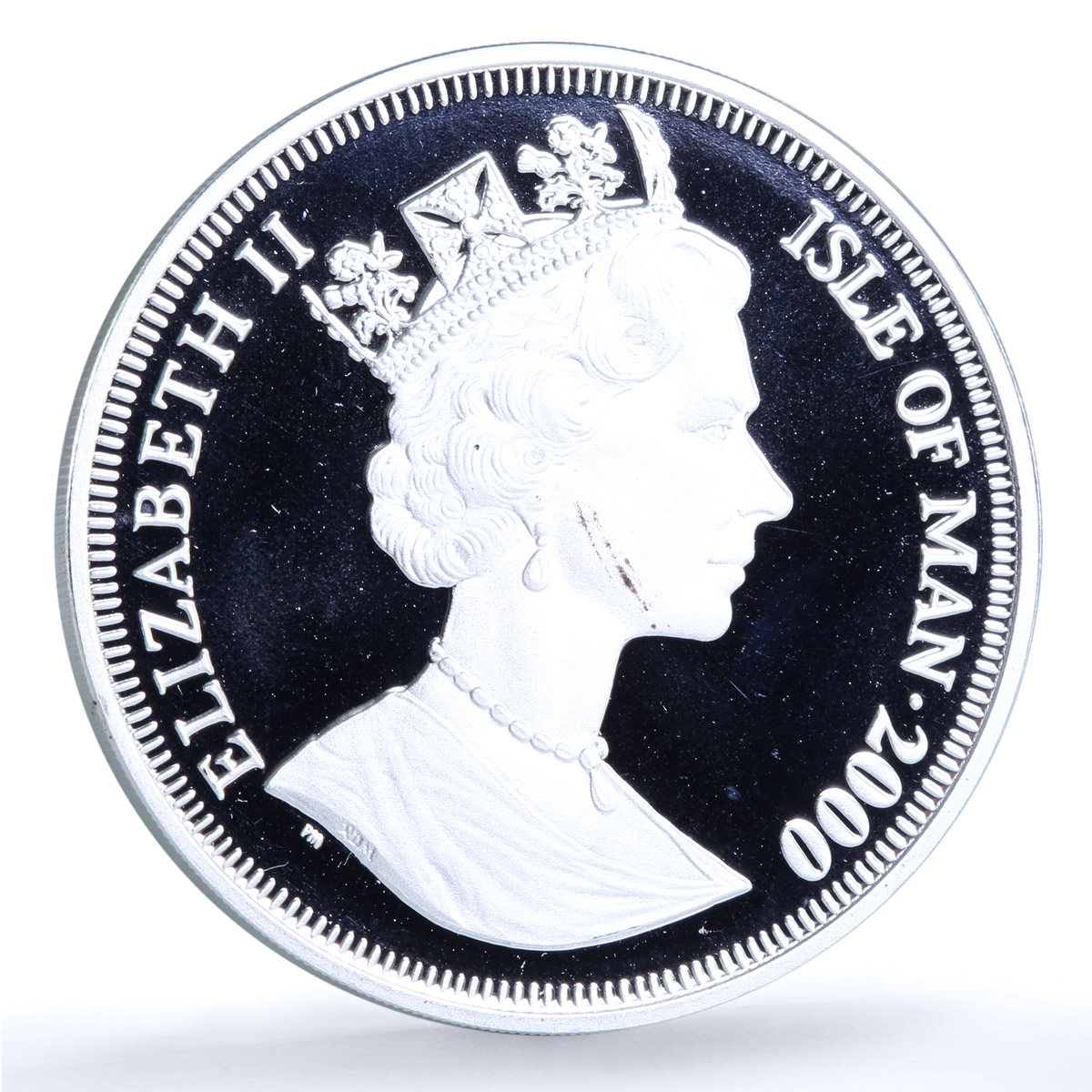 Isle of Man 1 crown Scottish Fold KM-1056a Cat Crowns proof silver coin 2000