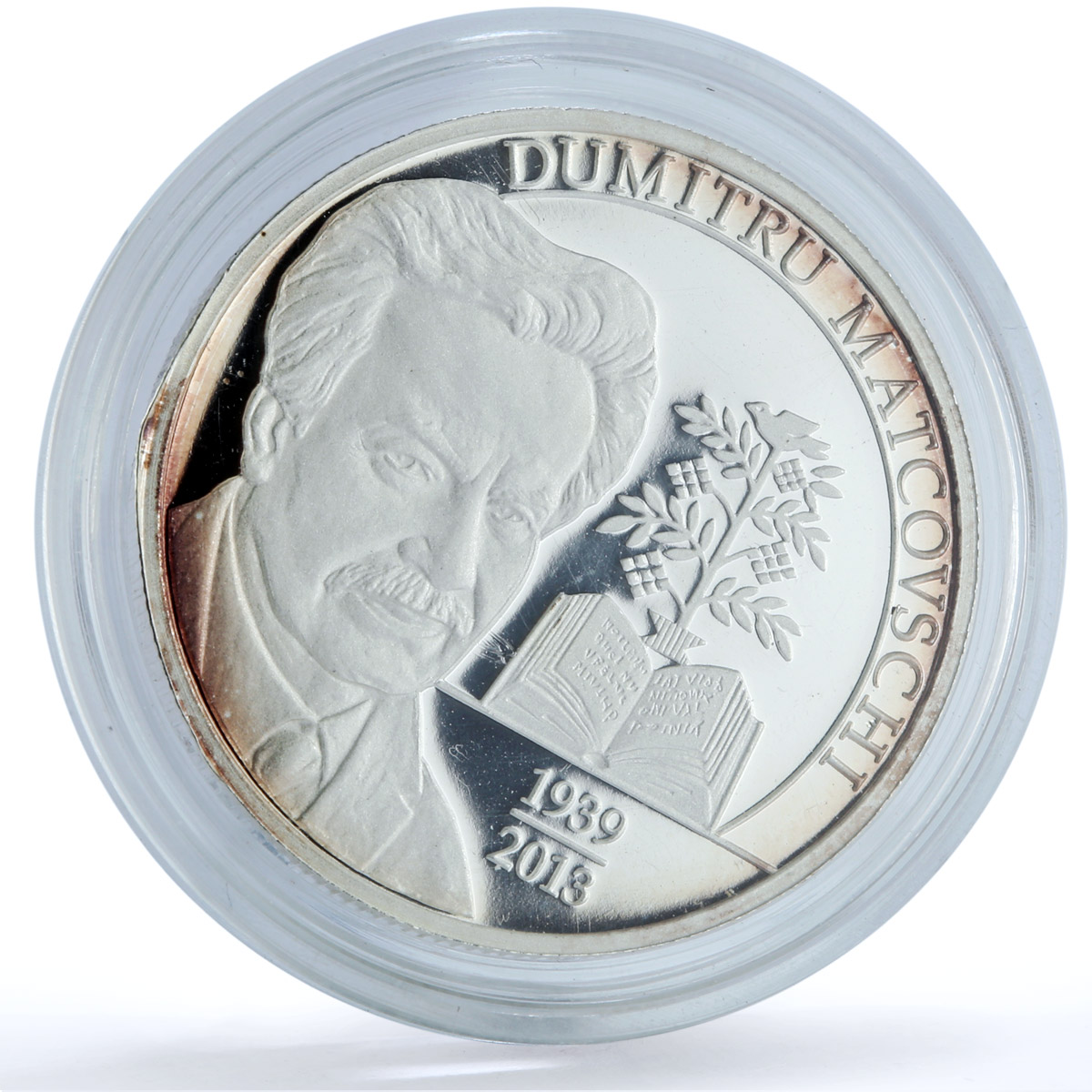Moldova 100 lei Dumitru Matcovschi KM-127 Literature Writer silver coin 2014