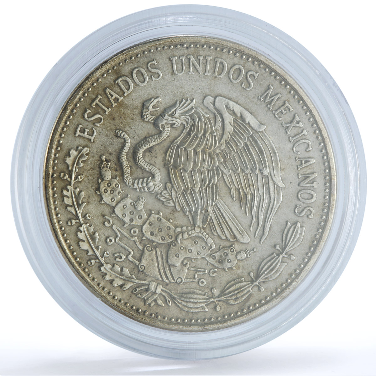 Mexico 50 pesos Oil Industry Nationalization KM-532 Monument silver coin 1988