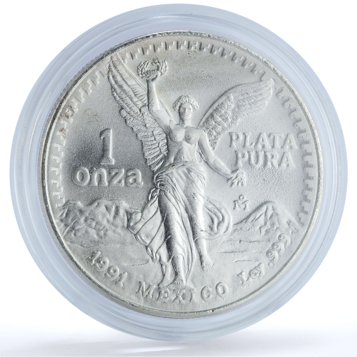 Mexico 1 onza Libertad Angel of Independence KM-494.3 Bullion silver coin 1991