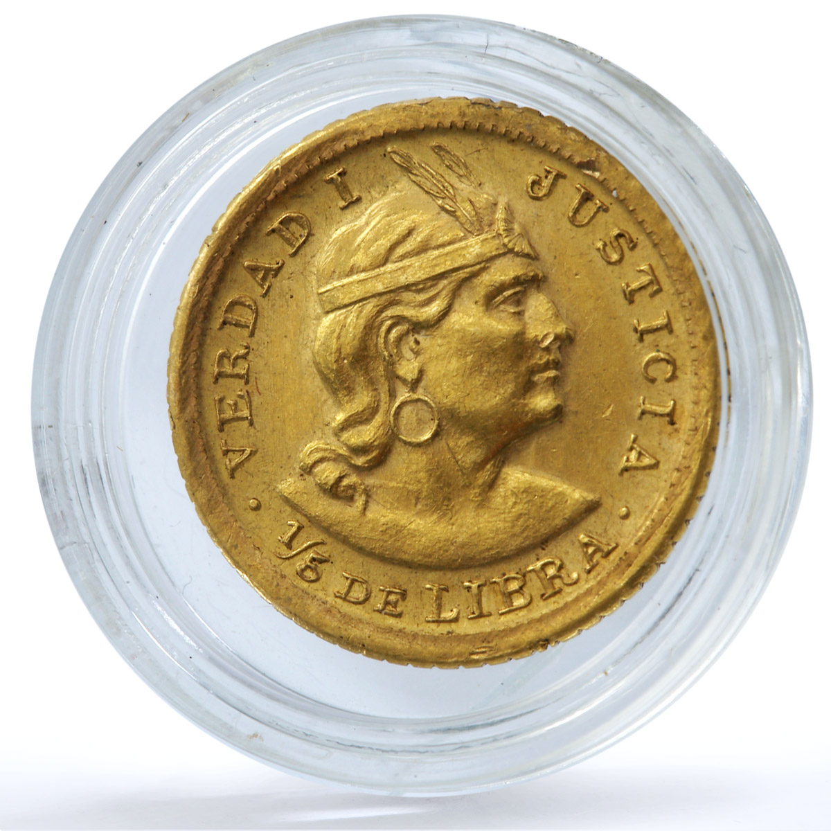 Peru 1/5 libra Republic Trade Coinage KM-210 Fr-75 gold coin 1959 ZBR