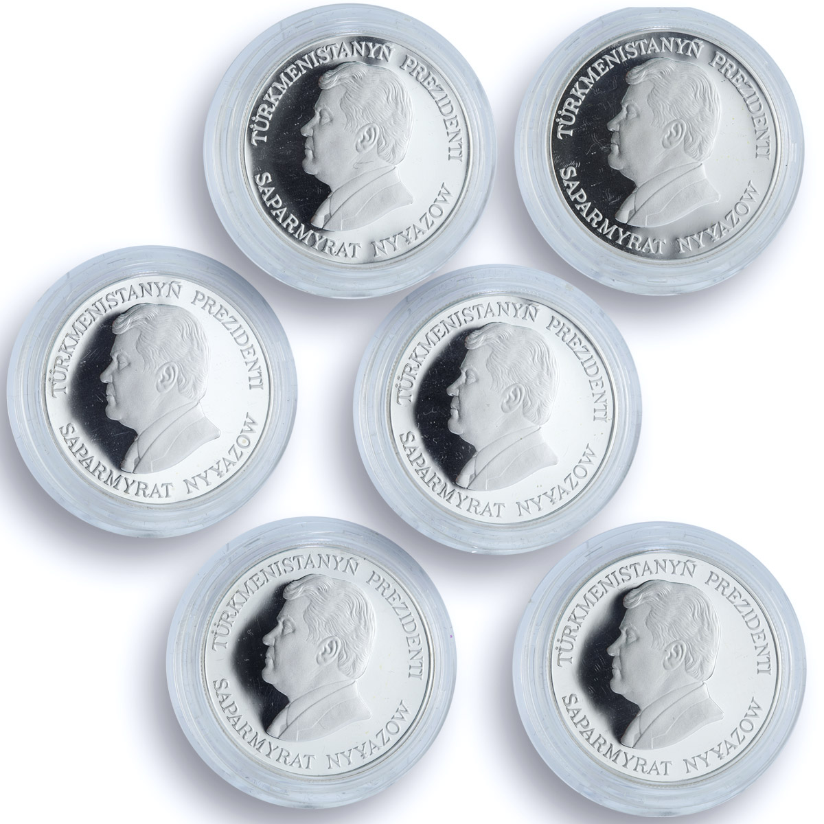 Turkmenistan 500 manat x 6 Set Red Book Animals Wildlife Fauna silver coins 1996