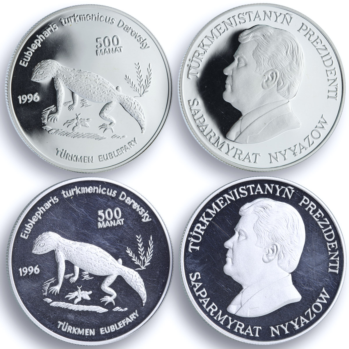 Turkmenistan 500 manat x 6 Set Red Book Animals Wildlife Fauna silver coins 1996