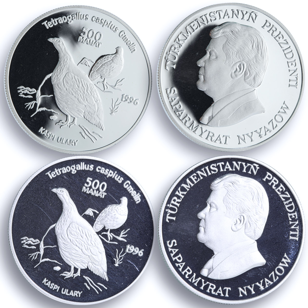 Turkmenistan 500 manat x 6 Set Red Book Animals Wildlife Fauna silver coins 1996