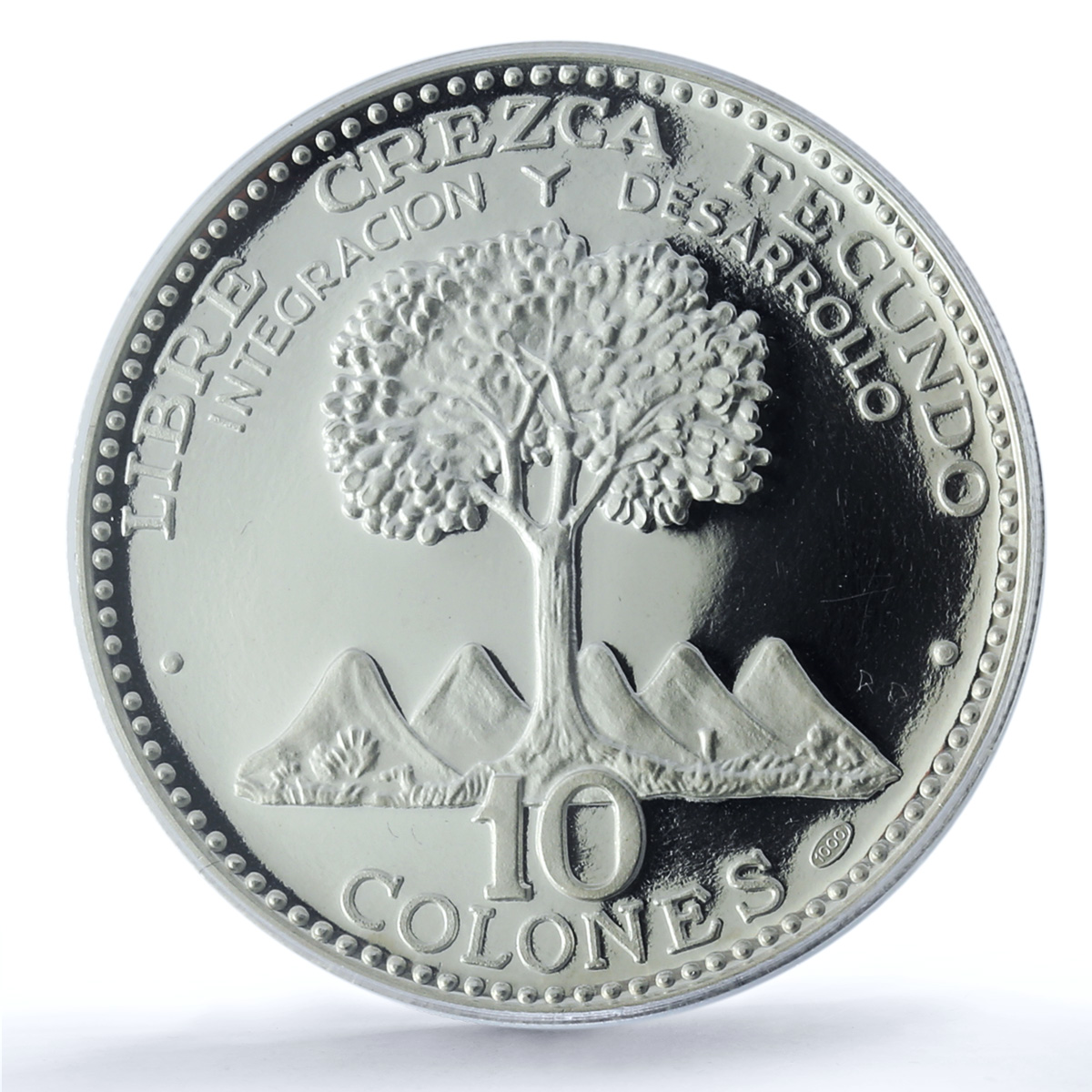 Costa Rica 10 colones Unification KM-192 History Tree PR68 PCGS silver coin 1970 Costa Rica 10 colones Unification KM-192 History Tree PR68 PCGS silver coin 1970