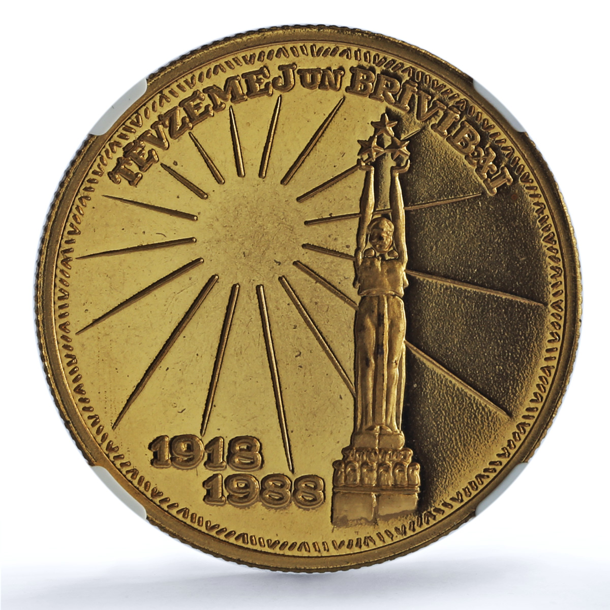 Latvia 1 ounce Independence Legation Series X#5b PF 68 NGC bronze coin 1988 Latvia 1 ounce Independence Legation Series X#5b PF 68 NGC bronze coin 1988