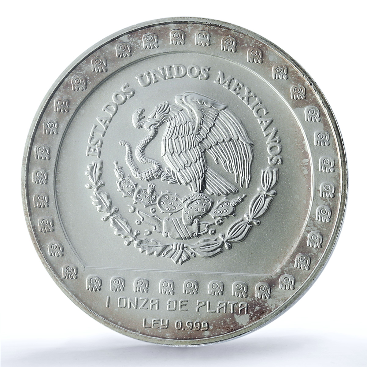 Mexico 5 pesos Brasero Efigie T2 KM-648 Precolombina MS 68 PCGS silver coin 1993 Mexico 5 pesos Brasero Efigie T2 KM-648 Precolombina MS 68 PCGS silver coin 1993