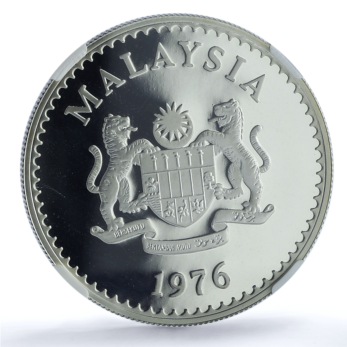 Malaysia 15 ringgit Gaur KM-19 Conservation Fauna Bull PF69 NGC silver coin 1976