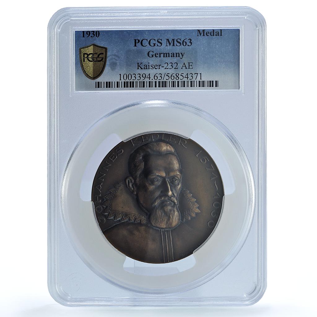 Germany Weimar Kepler Kaiser-232 Science Astronomy MS 63 PCGS bronze medal 1930 Germany Weimar Kepler Kaiser-232 Science Astronomy MS 63 PCGS bronze medal 1930