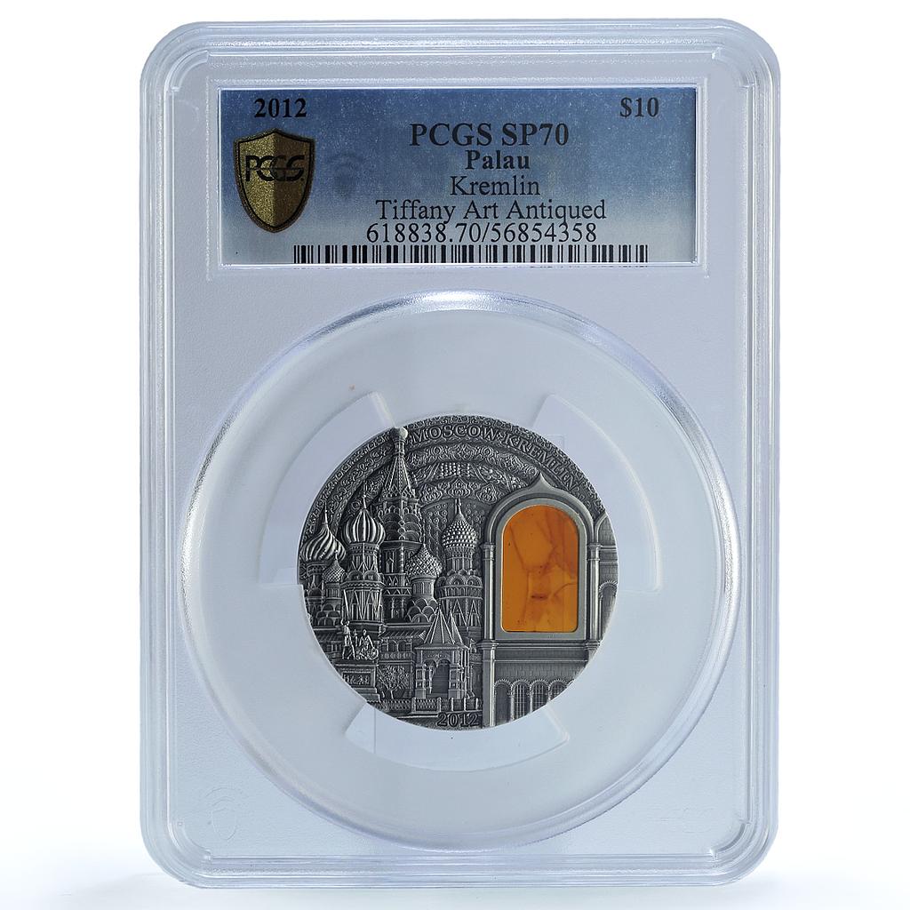 Palau 10 dollars Kremlin Moscow KM-424 Tiffany Art SP 70 PCGS silver coin 2012 Palau 10 dollars Kremlin Moscow KM-424 Tiffany Art SP 70 PCGS silver coin 2012