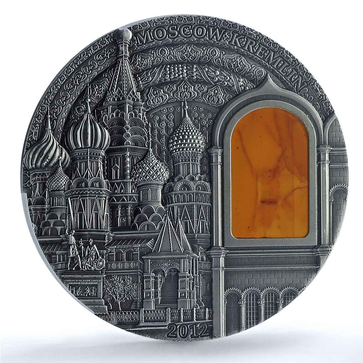 S 2012 $10 Kremlin Tiffany Art Antiqued S 2012 $10 Kremlin Tiffany Art Antiqued