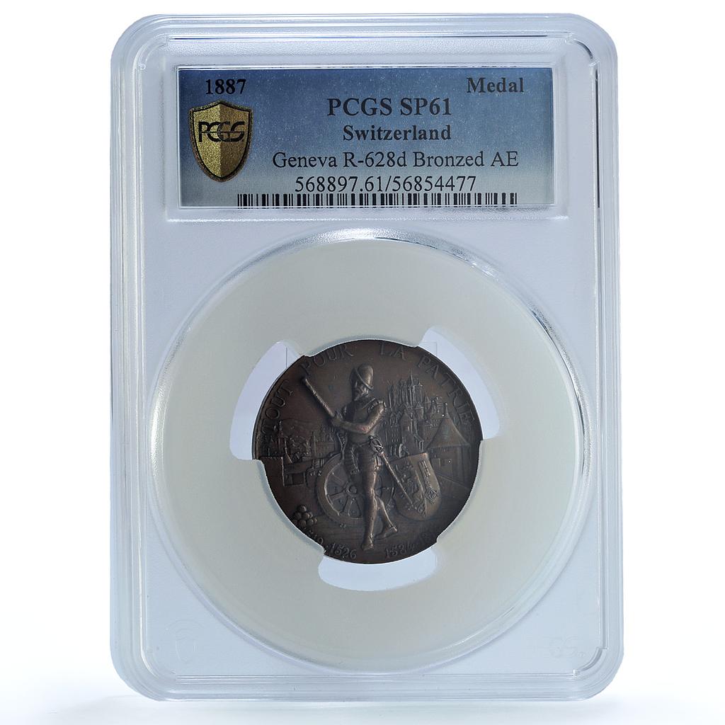 Switzerland Geneva Shooting Festival R-628b SP 61 PCGS bronze medal 1887 Switzerland Geneva Shooting Festival R-628b SP 61 PCGS bronze medal 1887