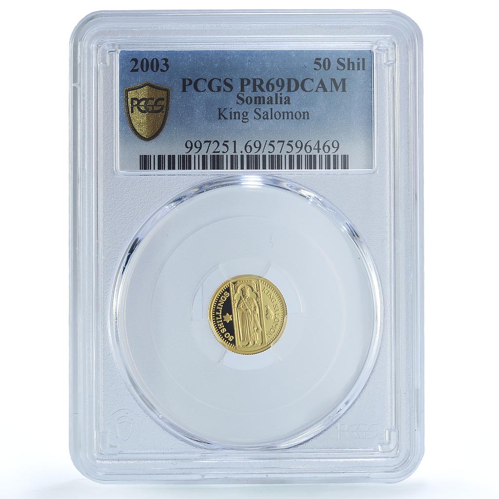 Somalia 50 shillings King Salomon History PR 69 PCGS gold coin 2003