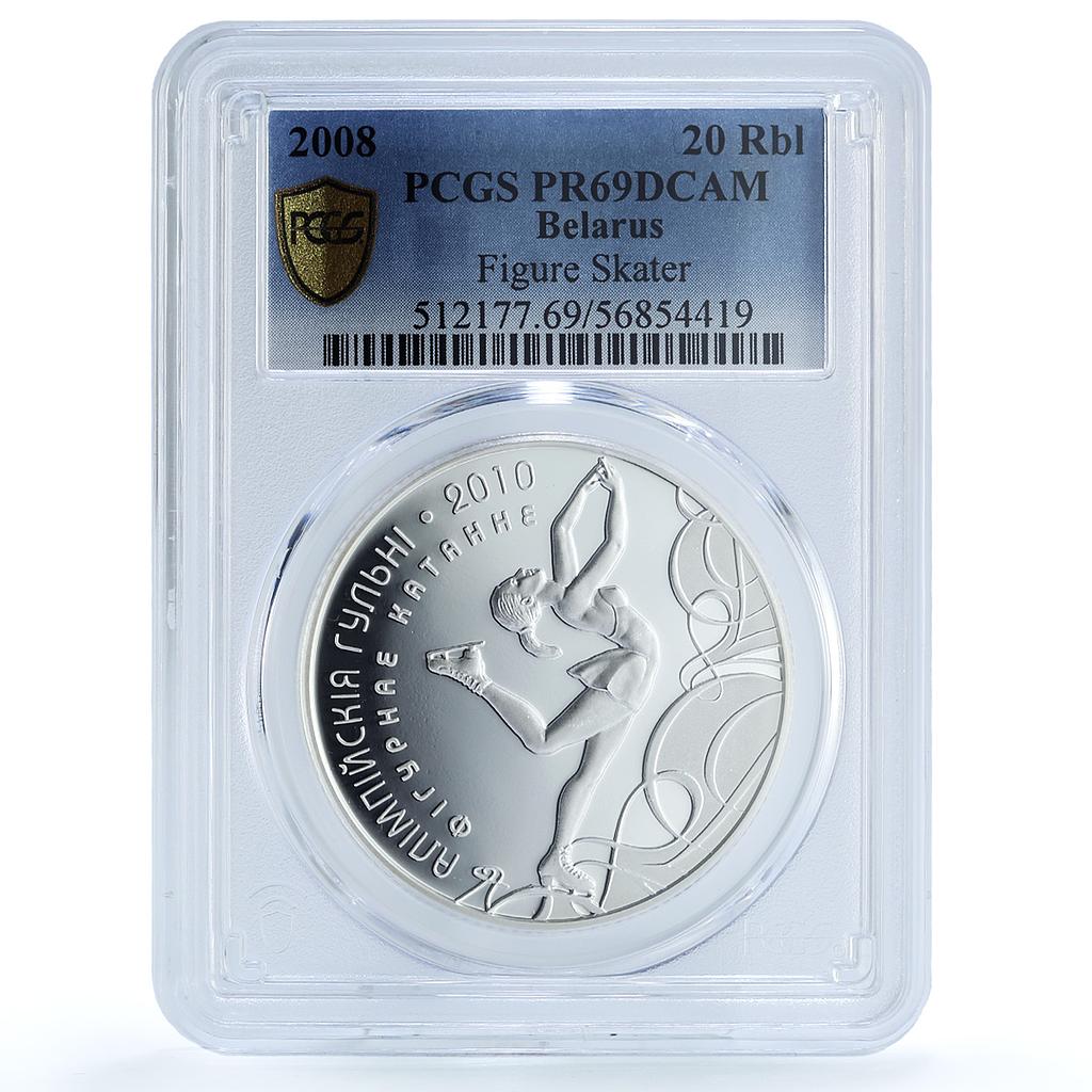 Belarus 20 roubles Figure Skating KM-185 Olympics PR 69 PCGS silver coin 2008 Belarus 20 roubles Figure Skating KM-185 Olympics PR 69 PCGS silver coin 2008