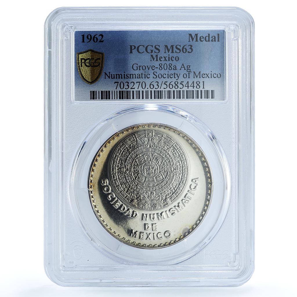 Mexico Numismatic Society 4 Reales 1562 Grove-808a MS63 PCGS silver medal 1962 Mexico Numismatic Society 4 Reales 1562 Grove-808a MS63 PCGS silver medal 1962