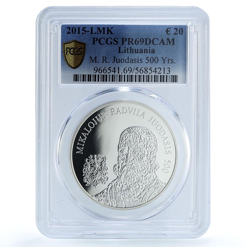 Lithuania 20 euros Mikalojus Juodasis KM-214 History PR 69 PCGS silver coin 2015 Lithuania 20 euros Mikalojus Juodasis KM-214 History PR 69 PCGS silver coin 2015