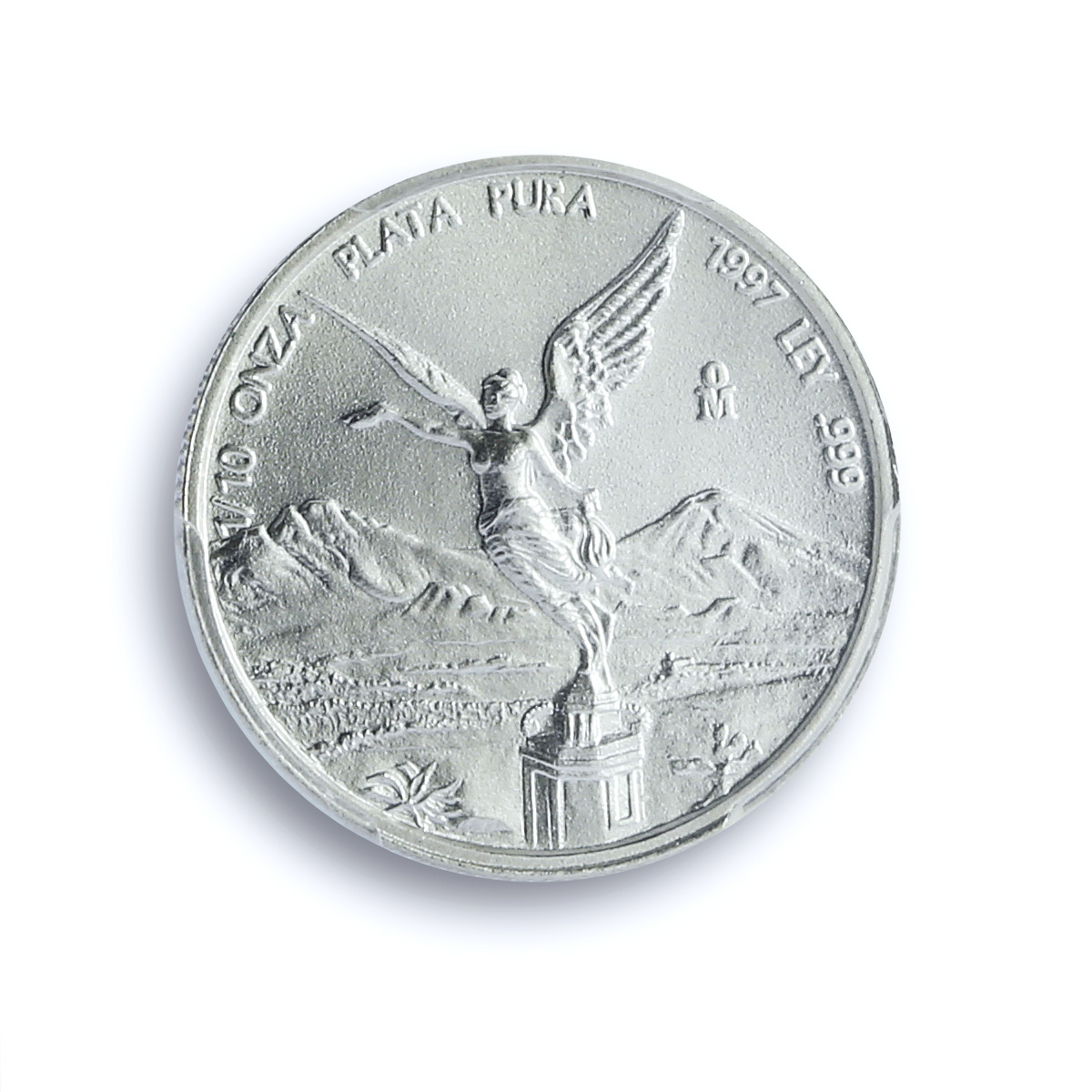 Mexico 1/10 onza Libertad Angel Independence KM-610 MS 69 PCGS silver coin 1997 Mexico 1/10 onza Libertad Angel Independence KM-610 MS 69 PCGS silver coin 1997