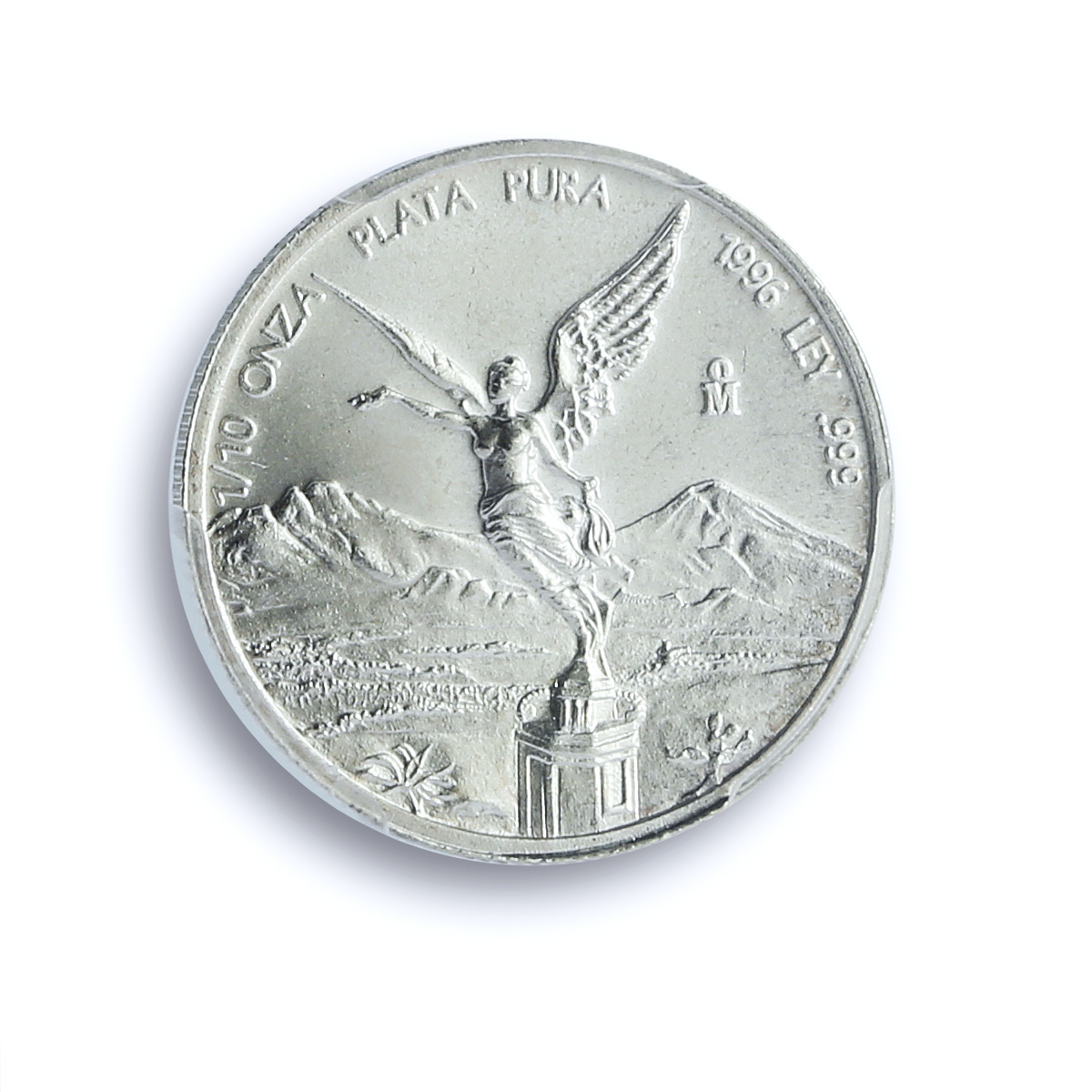 Mexico 1/10 onza Libertad Angel Independence KM-610 MS 68 PCGS silver coin 1996