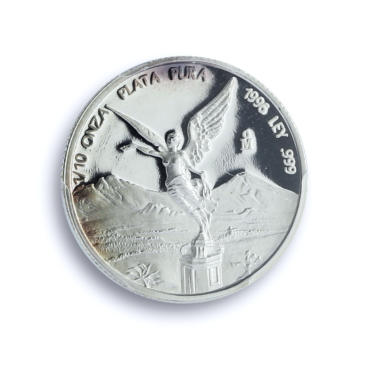 Mexico 1/10 onza Libertad Angel Independence KM-610 PR 69 PCGS silver coin 1996
