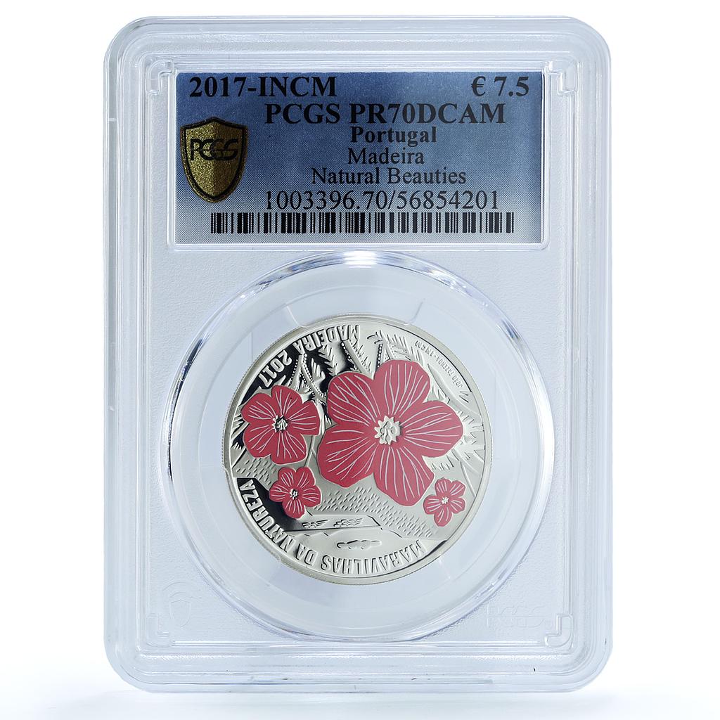 Portugal 7,5 euros Madeira KM-879a Ibero-American Flower PR 70 PCGS Ag coin 2017 Portugal 7,5 euros Madeira KM-879a Ibero-American Flower PR 70 PCGS Ag coin 2017