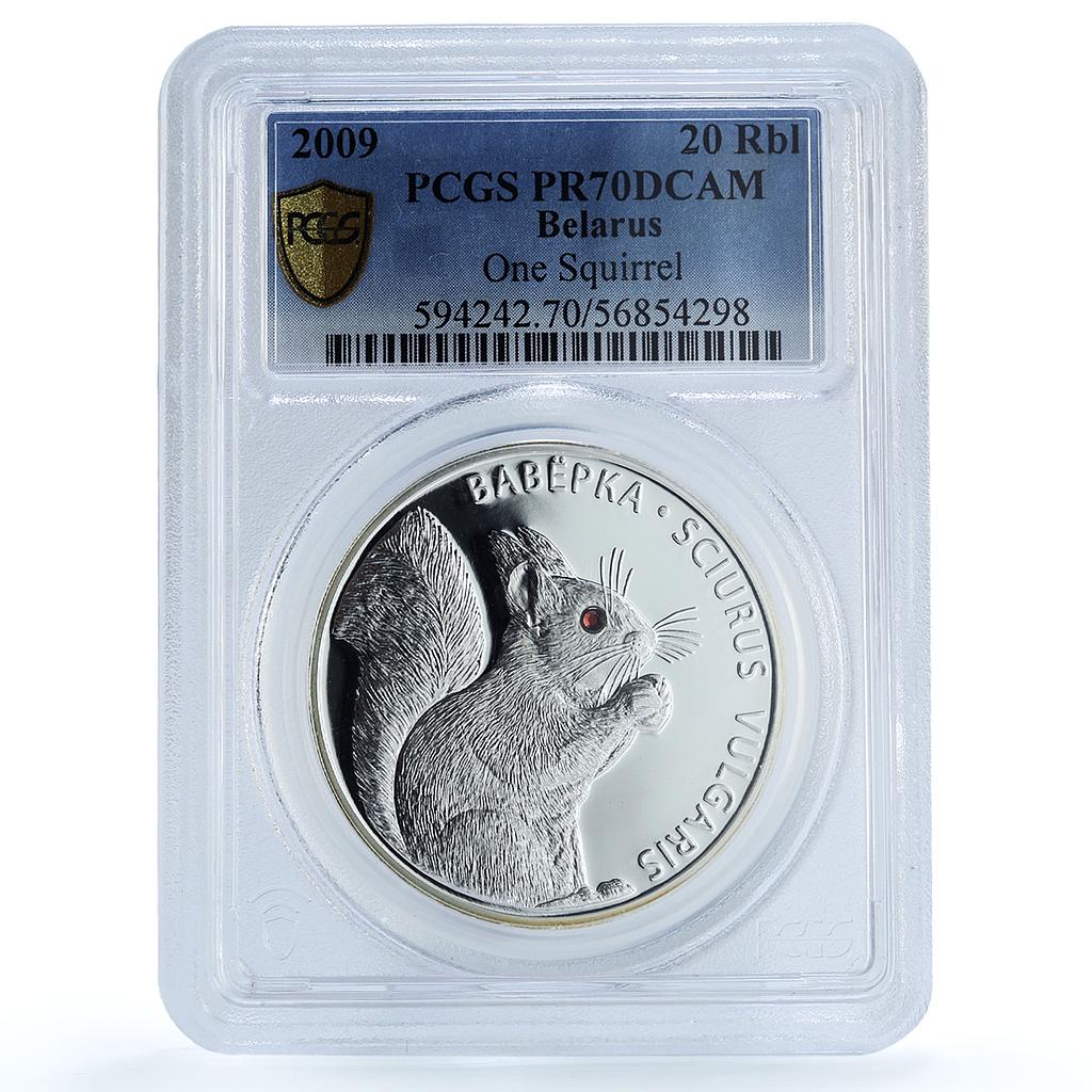 Belarus 20 roubles Squirrel KM-368 Wildlife Fauna PR 70 PCGS silver coin 2009 Belarus 20 roubles Squirrel KM-368 Wildlife Fauna PR 70 PCGS silver coin 2009